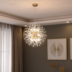 Lustre de Cristal | 60cm Diâmetro | Pendente Moderno