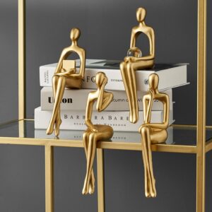 Escultura Estudantes Arte Moderna - Dourada | Prateada | Branca