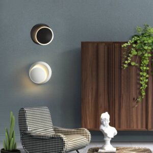 Arandela LED Moderna Redonda | Branca ou Preta