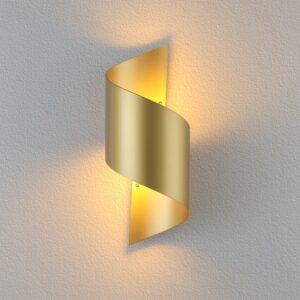 Arandela Dourada LED Curvas - 36,5x15cm - Bivolt