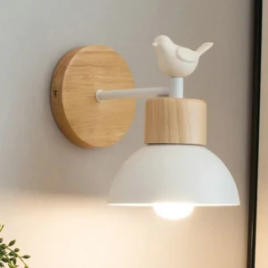 Arandela Bird - Arte Em Madeira - Bivolt