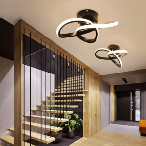 Lustre Plafon Moderno Led - Preto e Branco