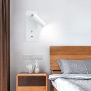 Luminária de Parede Rotativa Spot | Led | Entrada USB
