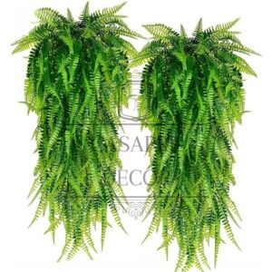Samambaia Persa Artificial - Trio de Videiras para Jardim Vertical