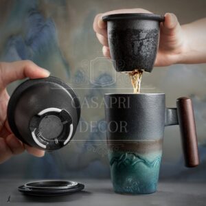 Copo Artesanal de Cerâmica com Coador