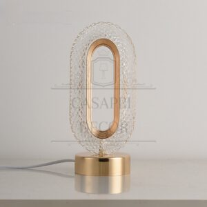 Luminária de Mesa Diamante Moderno Oval | Dourado