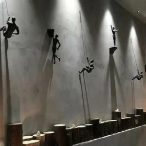 Escultura de Parede de Alpinista em Resina