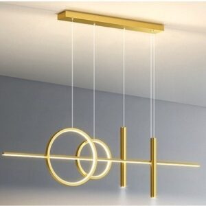 Lustre Pendente Moderno Sirkler Outlet | Dourado 60W 100 cm