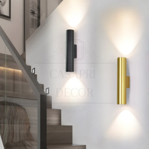 Arandela Cilíndrica LED Bivolt | Dourada Ou Preta