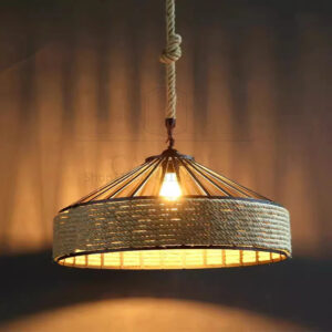 Luminária Pendente de Corda de Cânhamo Clássica