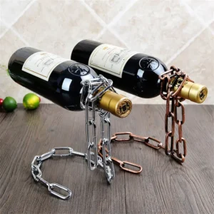 Porta-garrafas de Vinho Corrente de Ferro Flutuante