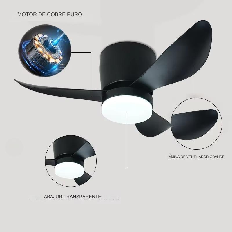 Ventilador de Teto Moderno Luden Light