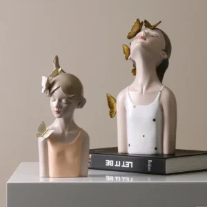 Escultura Em Resina Garota Pri Fada Contemporânea