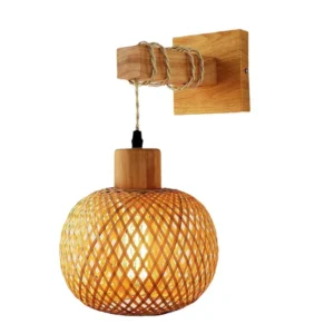 Arandela de Parede Rattan Design Natural em Bambu