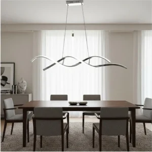 Luminária Pendente LED Espiral Prateada